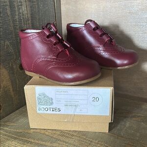 Burgundy Kids Booties